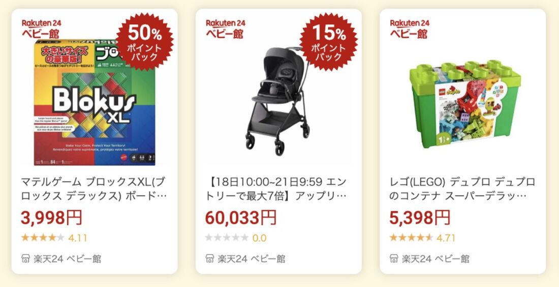 ポイントバック商品