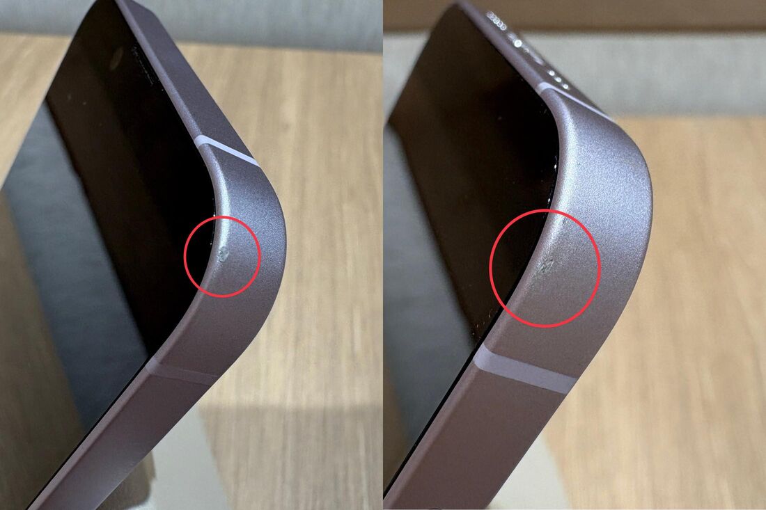 本体の2箇所の角に軽い凹みがある