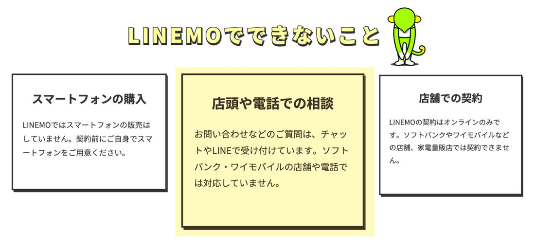 LINEMO　できないこと