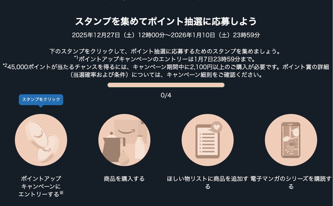 スタンプを集めて抽選に応募