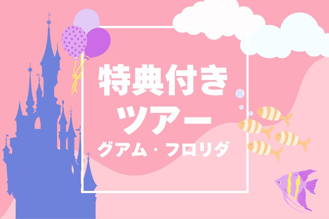 チャーター便で行く特典付き限定ツアー（グアム、フロリダディズニー）