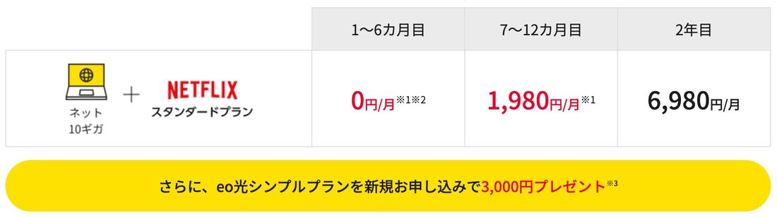 eo光シンプルプラン 3,000円プレゼントキャンペーン