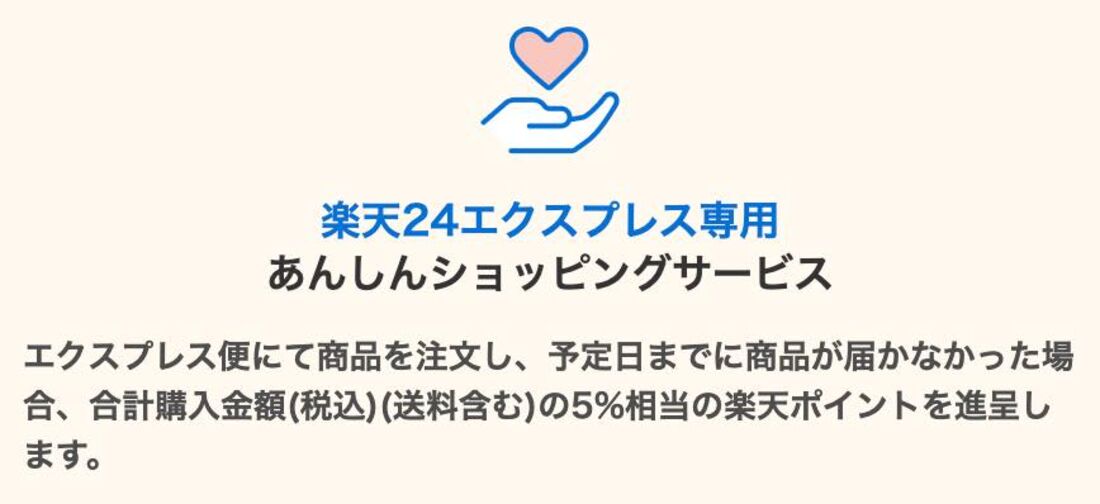 予定日までに届かなければ楽天ポイントが貰える