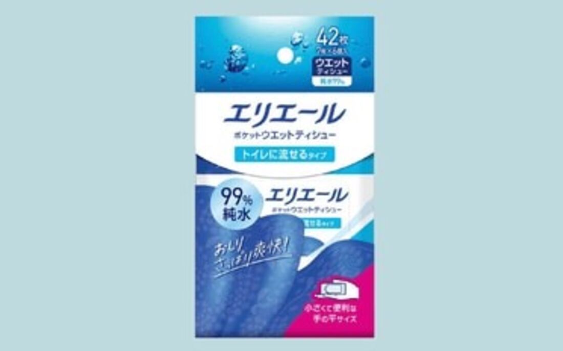 エリエール ポケットウエットティシュー トイレに流せるタイプ 42枚(7枚×6P)