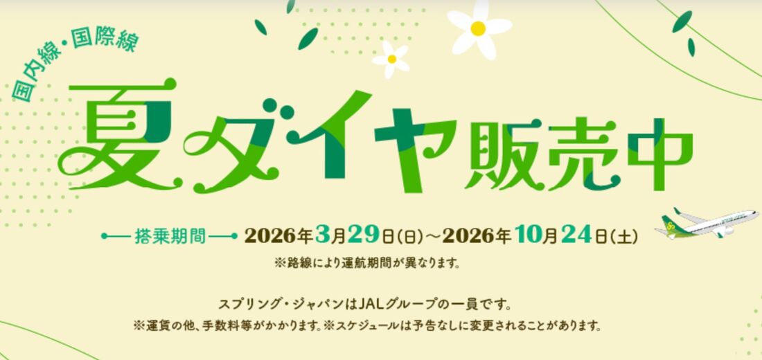 【常時開催】国内線・国際線 夏ダイヤ