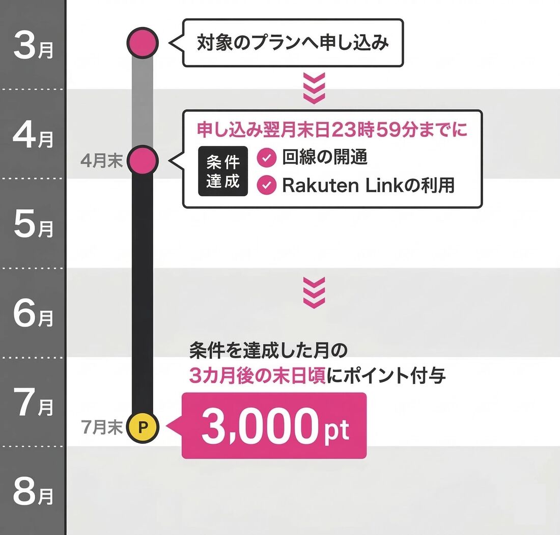 3000ポイント　付与日