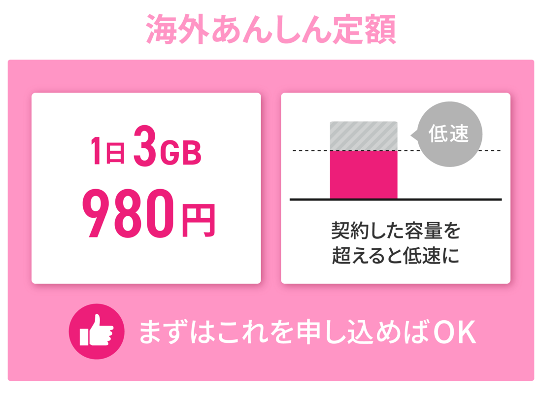 おすすめは定額制の「海外あんしん定額」