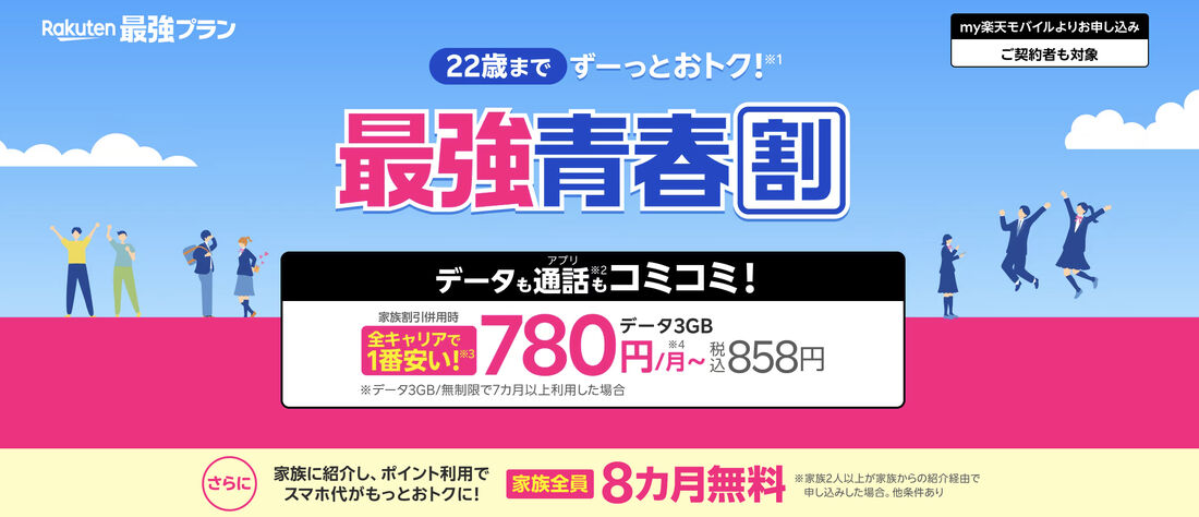 楽天モバイルの最強青春割