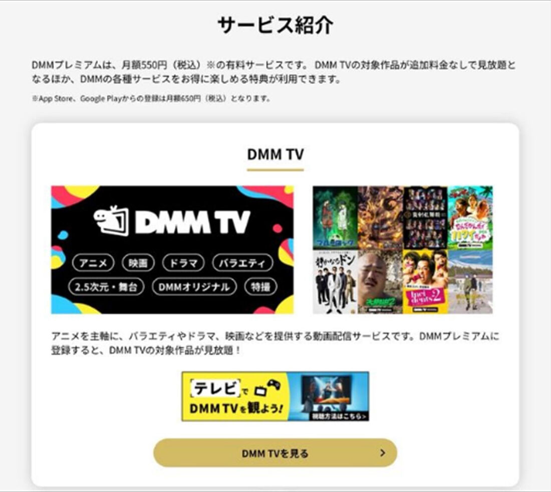 DMM TV　サービス紹介