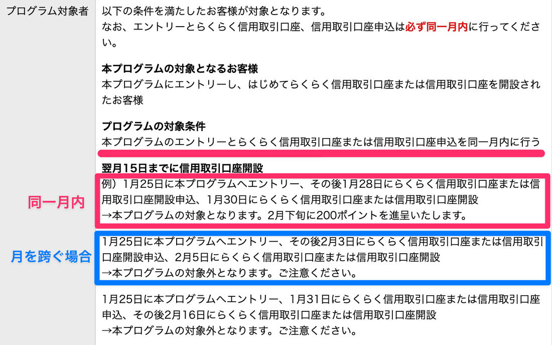 楽天証券　キャンペーン　タイミング