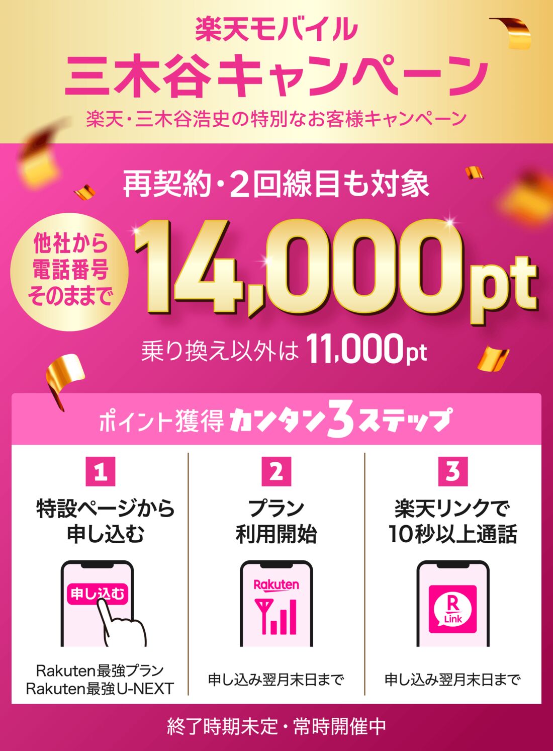 楽天モバイル　三木谷キャンペーン