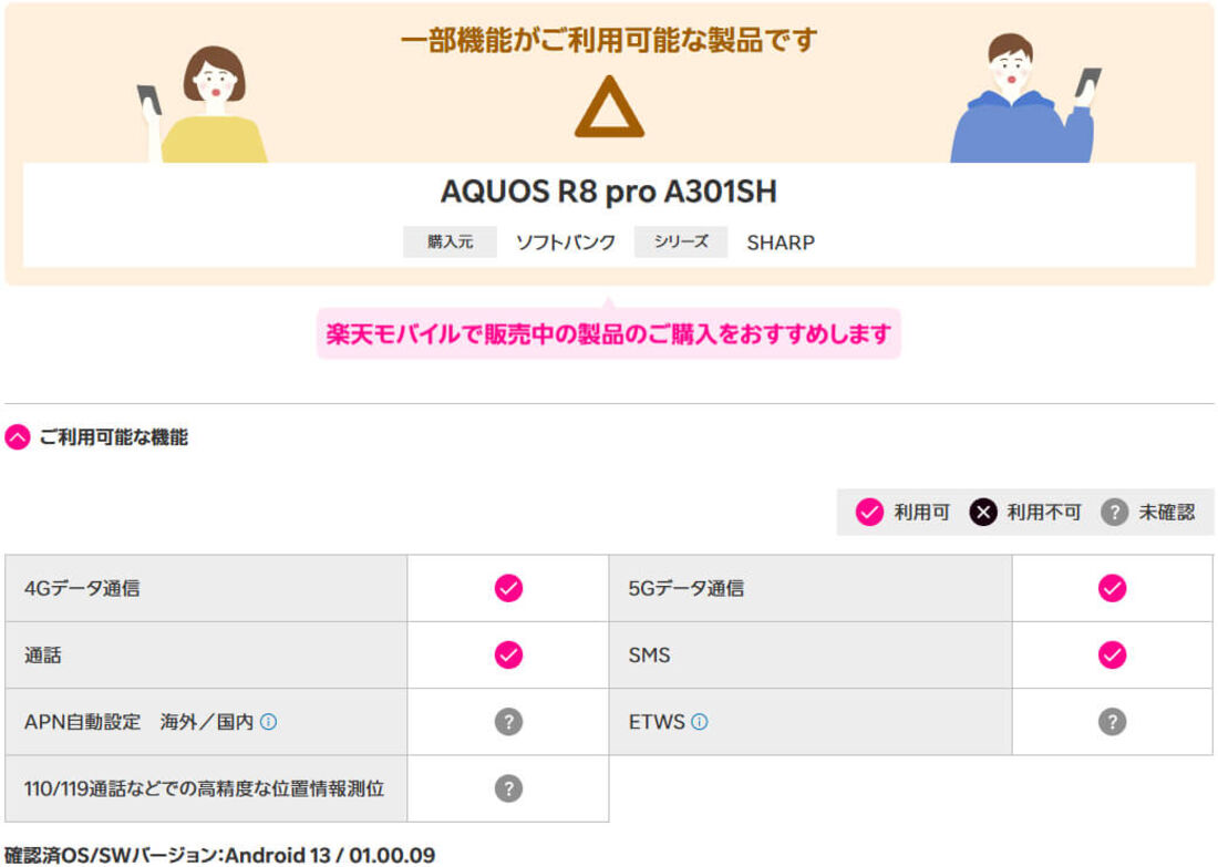 Androidスマホ対応状況