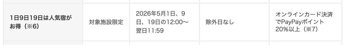 1日9日19日は人気宿がお得