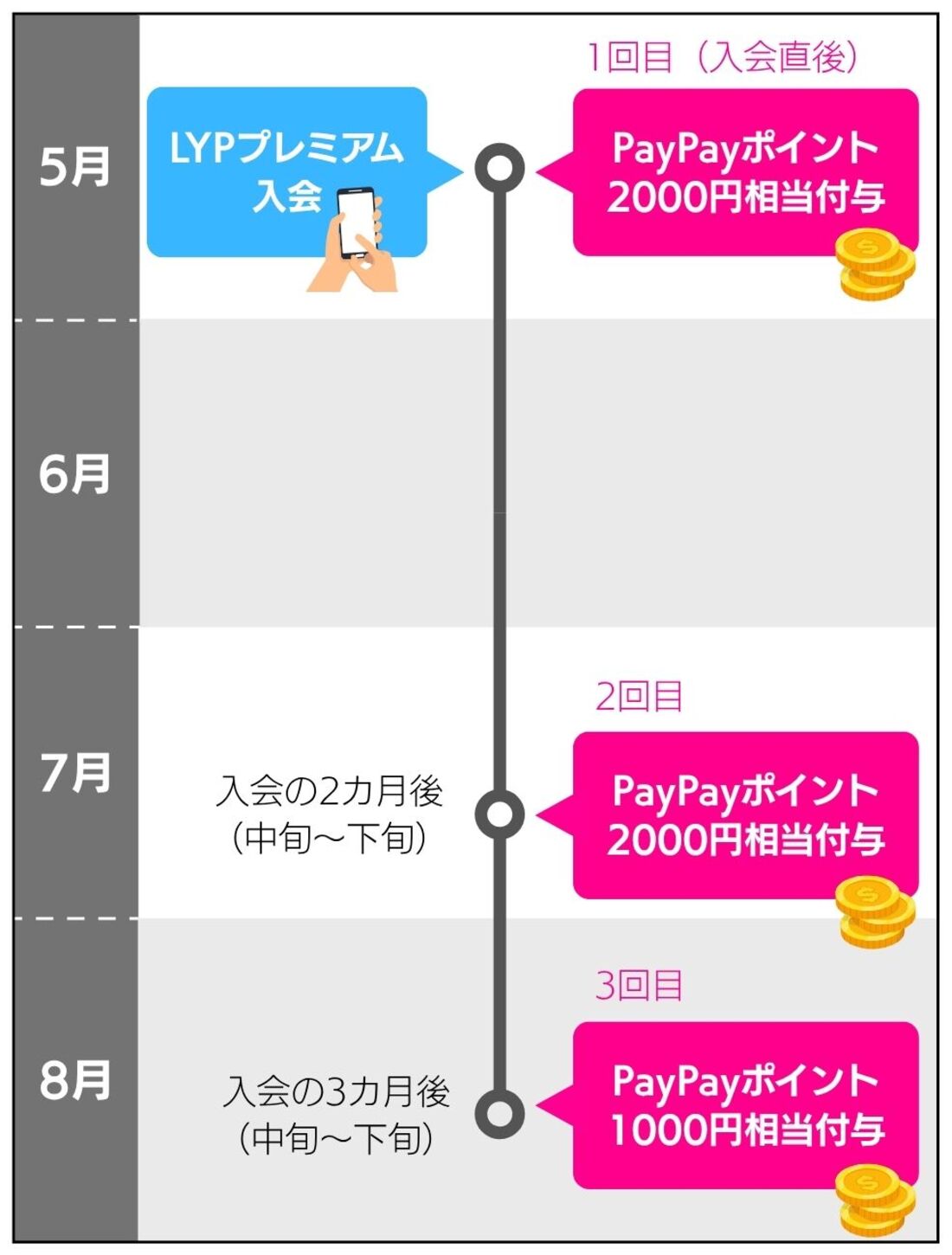 入会特典のポイント付与スケジュール