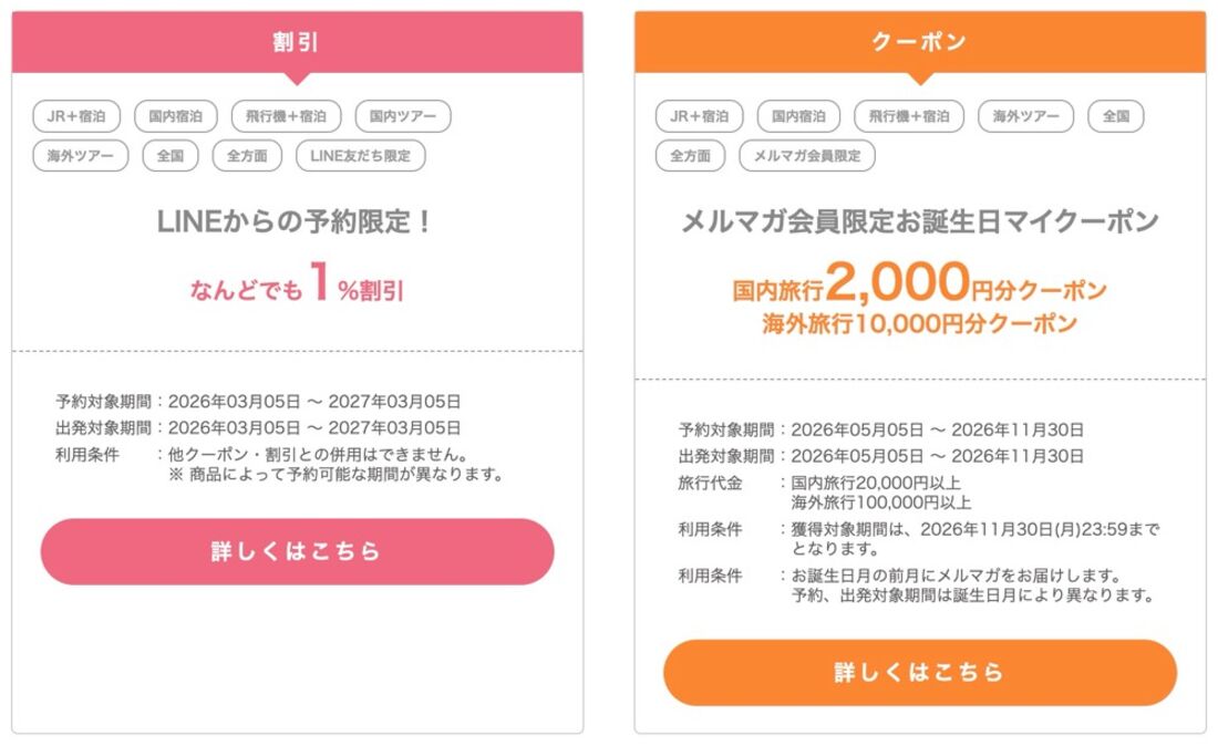 日本旅行：海外旅行クーポン