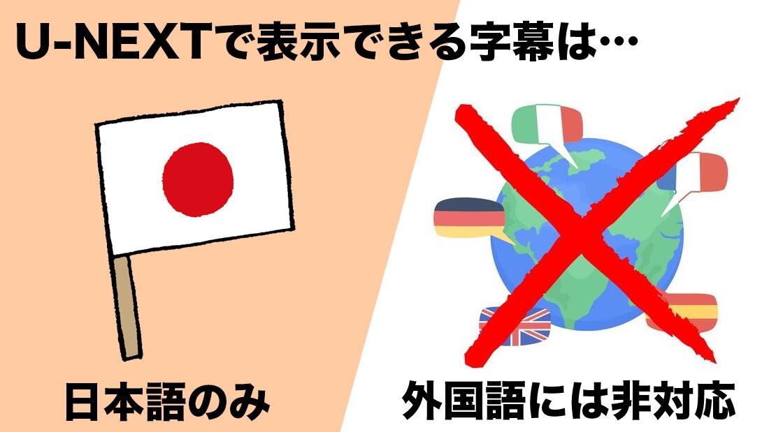 日本語の字幕しか表示できない（英語字幕は非対応）