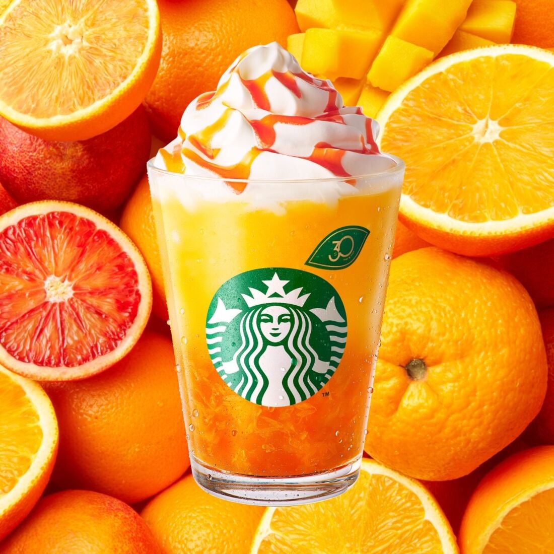 ぎゅぎゅっと オレンジ & マンゴー フラペチーノ