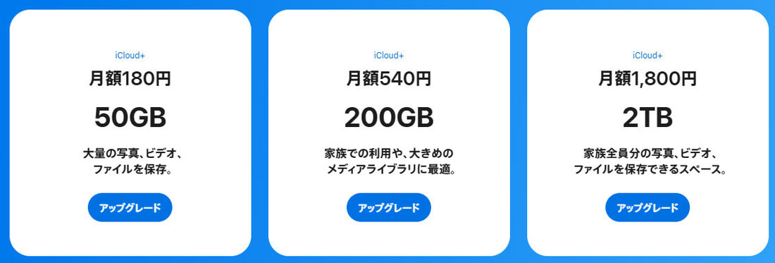 iCloud+料金プラン
