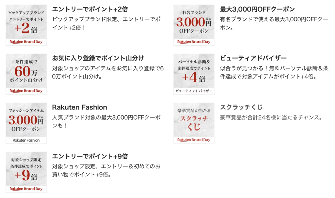 2026年7月はこれらのキャンペーンが利用可能
