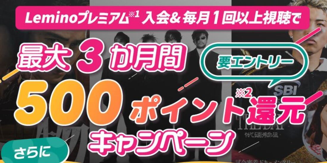 最大3カ月間500ポイント還元のお得なキャンペーンも実施中