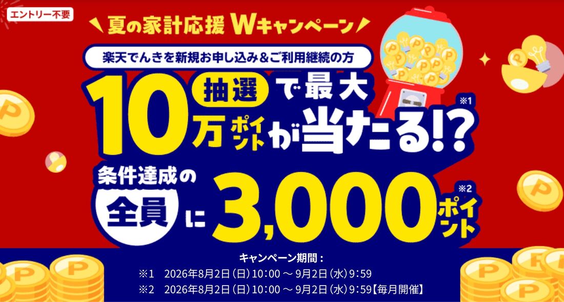 夏の家計応援Wキャンペーン