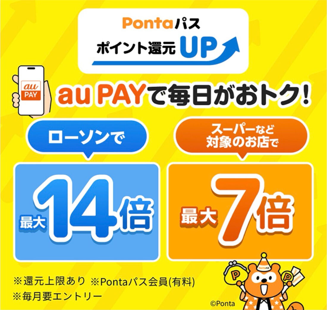 Pontaパスポイント還元UP（通常時）