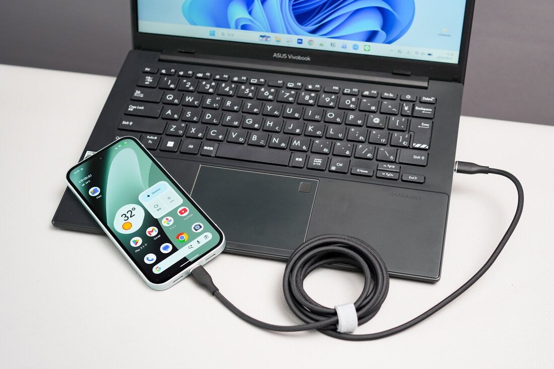 AndroidスマホとWindowsパソコンをUSB Type-C ＆ Type-Cケーブルで接続