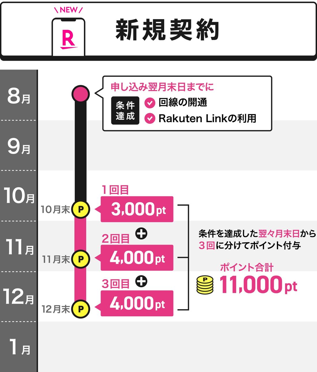 新規契約　三木谷キャンペーン　ポイント付与日