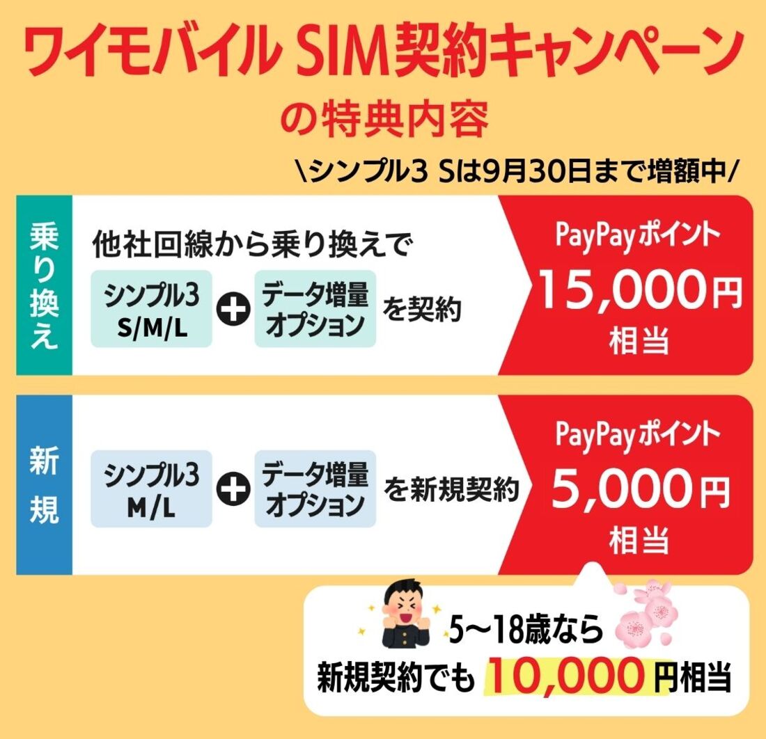 SIM契約キャンペーンのポイント数