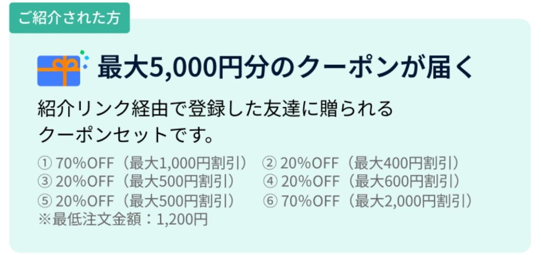 友達招待クーポン