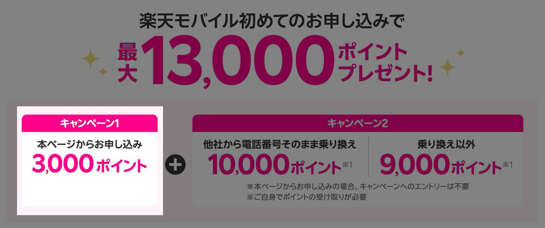 初めて申し込みキャンペーン