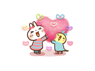 【冬】白うさぎ&インコ×LINEバイト