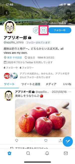 【Twitter】DMを送る手順