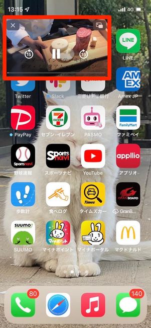 ピクチャーインピクチャー(オーバーレイの小窓スタイル)