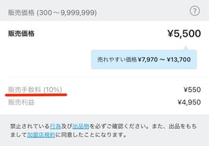 メルカリ　販売手数料