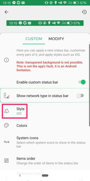 【Android】ステータスバーを常に表示