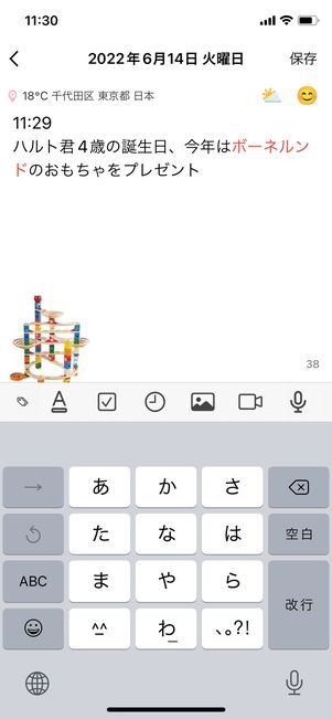 10年日記 入力画面