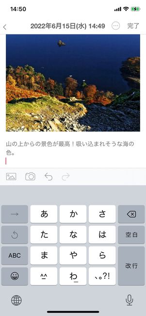 シンプル日記 入力画面