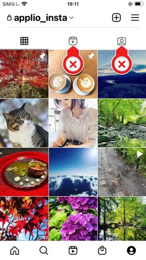 プロフィールグリッド以外のタブでは固定できない