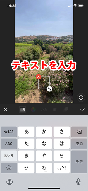 テキストを入力する