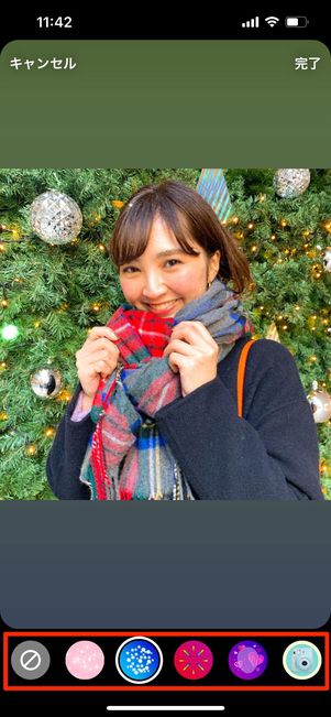 サクッとおしゃれにしたい時はワンタップで「エフェクト」