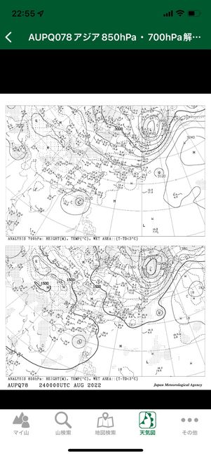 登山時に役立つ「高層天気図」