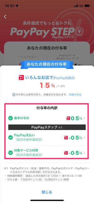 【PayPay付与率】付与率の確認