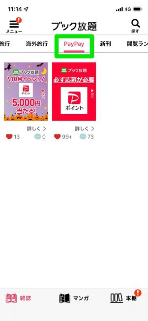 「PayPay」タブ