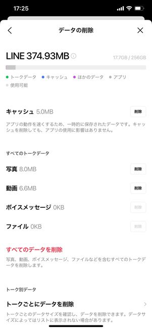 【LINE】キャッシュデータ