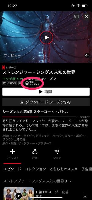 Netflix 空間オーディオ