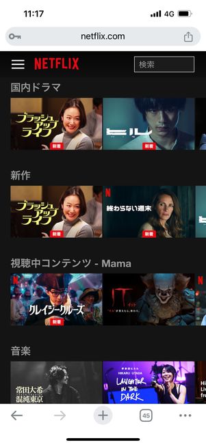 Netflix 視聴画面