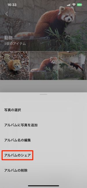 アルバムをシェア