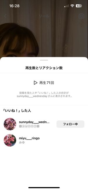 投稿にいいねしたアカウント一覧