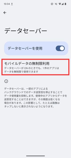 データセーバー画面